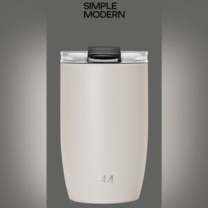 NEW Simple Modern Cream Voyager Tumbler with Clear Flip Lid & Straw 12 oz